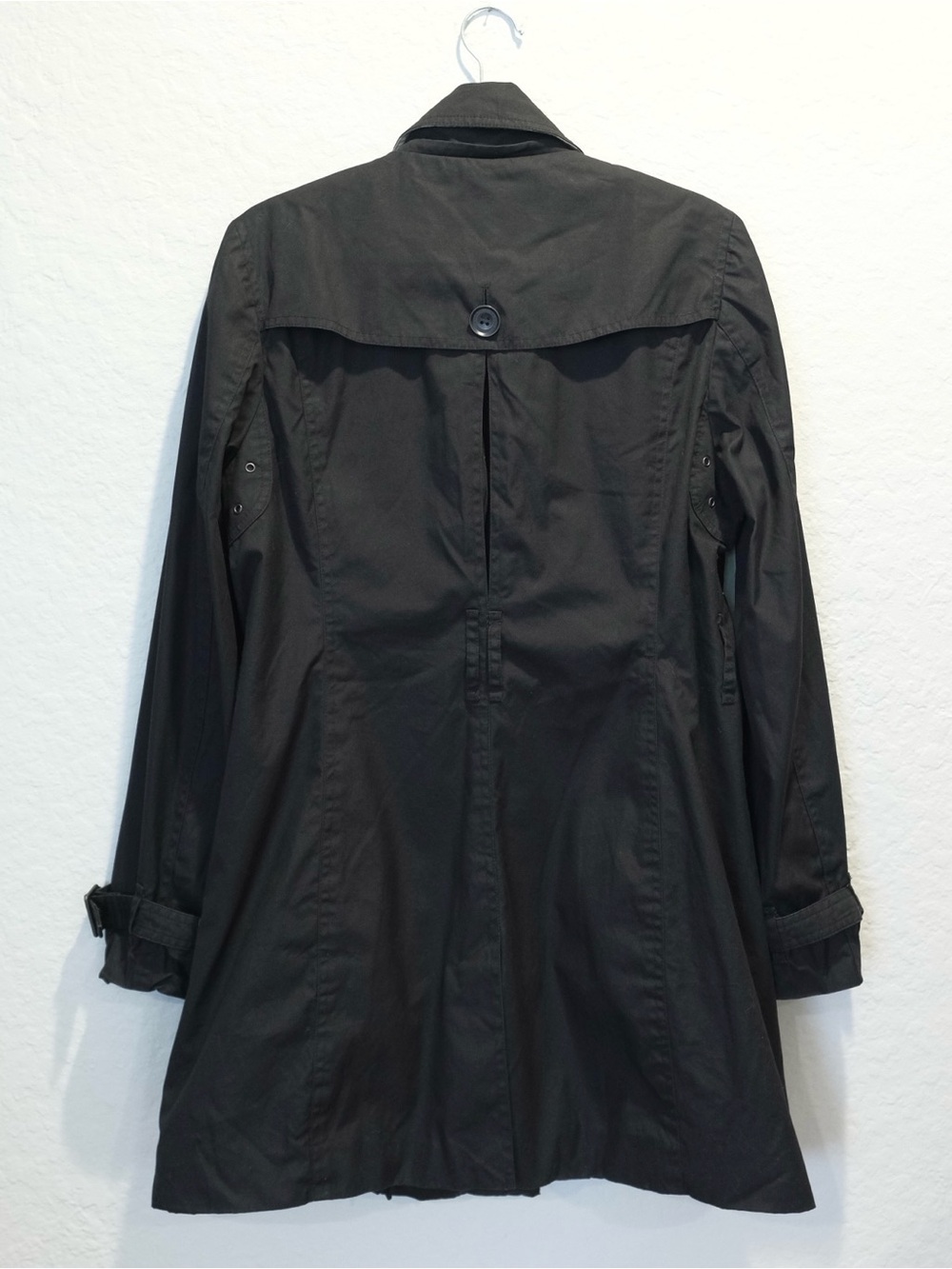 Burberry Brit Black Double Breasted Trench Coat Size 10 Nova Check **READ - Picture 2 of 12